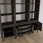 Модульный стеллаж Primo из трех составных элементов Темный орех варинант исполнения - 4 | Loft Concept в Брянске