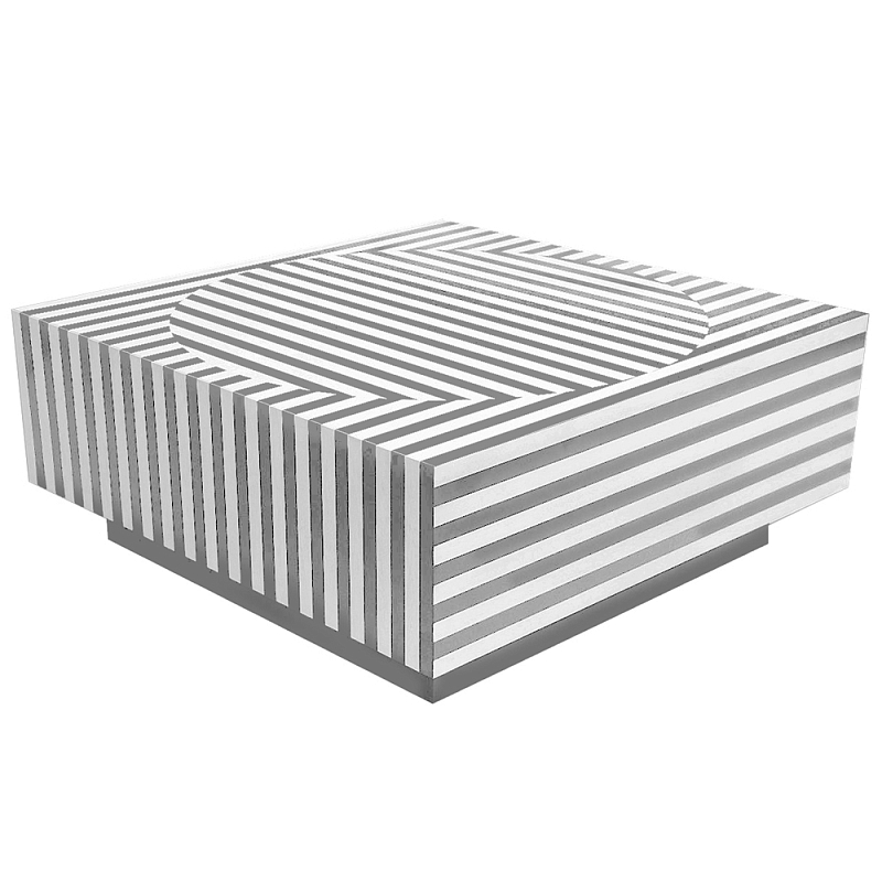 Большой журнальный Стол с инкрустацией Mandika Bone Inlay Coffee Table Серый Белый в Брянске | Loft Concept 