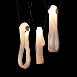 Подвесной светильник белого цвета с 3-мя изогнутыми плафонами Flow Loop варинант исполнения - 6 | Loft Concept в Брянске