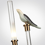 Настольная лампа с прозрачной трубкой и декоративной фигуркой птицы на бронзовой подставке Ganthea варинант исполнения - 4 | Loft Concept в Брянске
