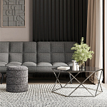 Пуф Three Gray в ткани букле серого цвета варинант исполнения - 3 | Loft Concept в Брянске