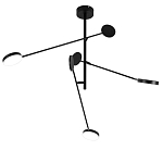 Потолочный светильник светодиодный с тремя лампами черный металл Bendik  варинант исполнения - 1 | Loft Concept в Брянске