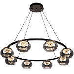 Люстра с круглыми плафонами из дымчато-серого стекла IONA Grey Glass Chandelier 8 варинант исполнения - 2 | Loft Concept в Брянске