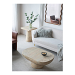 Столик кофейный кремового цвета с овальной столешницей и круглым основанием Cream Dalmen Table варинант исполнения - 9 | Loft Concept в Брянске