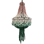 Люстра каплевидной формы с декором из круглых бусин Ombre Green Pink Chandelier варинант исполнения - 1 | Loft Concept в Брянске