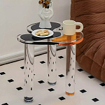 Дизайнерский журнальный стол с фигурной столешницей на 3-х прозрачных ножках Rahakif варинант исполнения - 3 | Loft Concept в Брянске