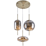 Подвесной светильник с гирляндой внутри 3-х стеклянных плафонов Garland Glass Trio Hanging Lamp варинант исполнения - 1 | Loft Concept в Брянске