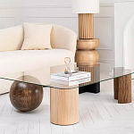 Дизайнерский журнальный стол с прозрачной столешницей и ножками в форме геометрических фигур Pytusin варинант исполнения - 2 | Loft Concept в Брянске