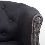Кресло низкое в стиле прованс Черный Лен Louis French Armchair  варинант исполнения - 6 | Loft Concept в Брянске