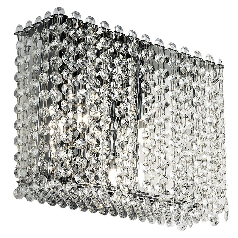 Бра с хрустальными подвесками хром Crystal Art Chrome Rectangular Wall Lamp Хром Прозрачный Бра с хрустальными подвесками хром Crystal Art Chrome Rectangular Wall Lamp Хром Прозрачный в Брянске | Loft Concept