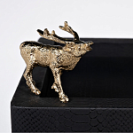 Стол сервировочный кожаный с декором в виде золотистой фигуркой лося Embodiment of Style варинант исполнения - 2 | Loft Concept в Брянске