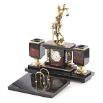 Настольный письменный набор из яшмы с часами в подарочной упаковке Manager Organizer варинант исполнения - 2 | Loft Concept в Брянске