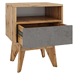 Тумба прикроватная с ящиком и фасадом цвета серый бетон Grace of Furniture варинант исполнения - 2 | Loft Concept в Брянске