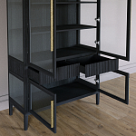 Витрина Primo со стеклянными фасадами и 2 ящиками Черный дуб варинант исполнения - 8 | Loft Concept в Брянске