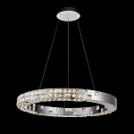 Люстра серебряная в форме кольца с мозаичным хрустальным оформлением Sparks of Crystal варинант исполнения - 3 | Loft Concept в Брянске