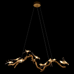 Люстра подвесная линейная с прозрачными стеклянными птичками на ветвях Serip Voa варинант исполнения - 3 | Loft Concept в Брянске