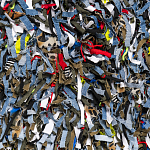 Ковер прямоугольный разноцветный из джинсовой одежды Zero Waste варинант исполнения - 2 | Loft Concept в Брянске