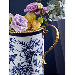 Ваза с бронзовыми ручками и синим цветочным узором Blue & White Ornament варинант исполнения - 6 | Loft Concept в Брянске