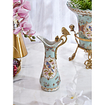 Кувшин с цветочным рисунком и бронзовой ручкой Blue Garden варинант исполнения - 6 | Loft Concept в Брянске