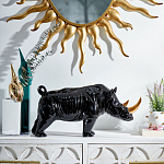 Статуэтка черный носорог с золотыми рогами Golden Horned Black Rhino варинант исполнения - 4 | Loft Concept в Брянске
