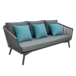 Диван трехместный уличный серый Gray Fiber варинант исполнения - 1 | Loft Concept в Брянске