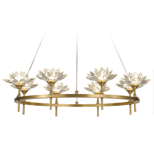 Люстра Хрустальные Цветы Лотоса Lotus flower Clear Glass lamp 8
