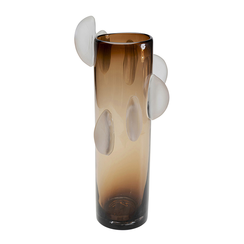 Ваза коричневая Forma Mare со стеклянными вставками Коричневый Прозрачный в Брянске | Loft Concept 