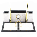 Настольный письменный набор из белого мрамора с часами Marble Accessory варинант исполнения - 1 | Loft Concept в Брянске