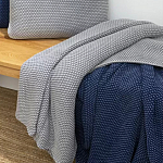 Плед из хлопка серого цвета Waffle Comfort варинант исполнения - 4 | Loft Concept в Брянске