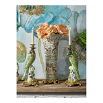 Ваза высокая из фарфора на бронзовом основании Turquoise Blooming Garden варинант исполнения - 10 | Loft Concept в Брянске