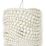 Настенный бра декорированный деревянными белыми круглыми бусинами White Wooden Beads Wall Lamp варинант исполнения - 2 | Loft Concept в Брянске