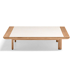 Дизайнерский кофейный стол из дерева с керамической столешницей уличный SWAY Coffee Table варинант исполнения - 5 | Loft Concept в Брянске