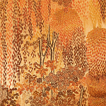 Обои ручная роспись в стиле Арт-деко Hippolyta’s Forest Colourway 263 on Deep Rich Gold gilded paper варинант исполнения - 3 | Loft Concept в Брянске