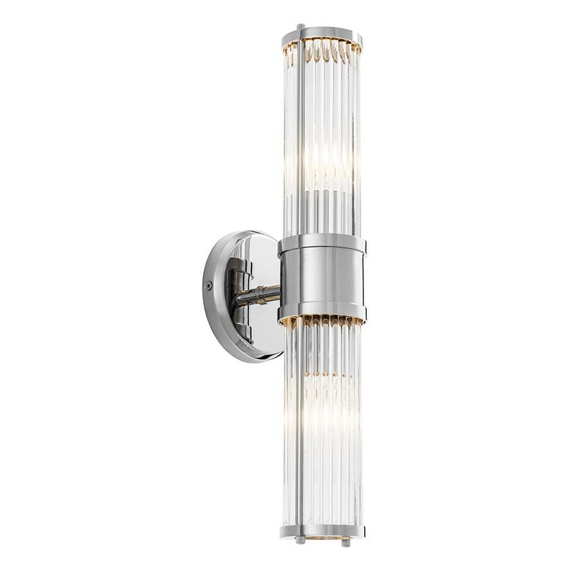 Бра Wall Lamp Claridges Double Nickel Никель Прозрачное Стекло Бра Wall Lamp Claridges Double Nickel Никель Прозрачное Стекло в Брянске | Loft Concept