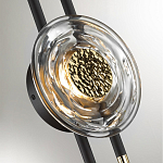 Бра черного цвета с круглым прозрачным стеклянным плафоном Virelia  варинант исполнения - 4 | Loft Concept в Брянске