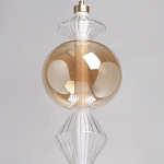 Подвесной светильник с вертикальной композицией из прозрачных и янтарных стеклянных шаров и ромбов Gabriel Scott Luna варинант исполнения - 16 | Loft Concept в Брянске