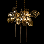 Люстра подвесная с 18-ю стеклянными плафонами с вертикальными подвесками Gilded Mirage  варинант исполнения - 4 | Loft Concept в Брянске