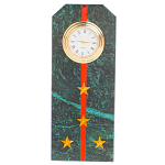 Часы погон ВС подарочные настольные из натурального камня Змеевик Military Clock варинант исполнения - 10 | Loft Concept в Брянске