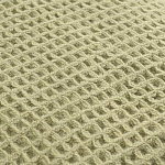 Плед из шерсти зеленого цвета с бахромой Waffle Comfort варинант исполнения - 2 | Loft Concept в Брянске