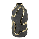 Ваза с золотыми акцентными полосами на черном матовом фоне Accent Tape варинант исполнения - 2 | Loft Concept в Брянске