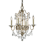 Люстра подвеная с 4-мя лампами и стеклянными подвесками в классическом стиле Feiss варинант исполнения - 1 | Loft Concept в Брянске