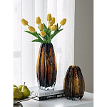 Ваза стеклянная янтарного цвета с текстурированным силуэтом Carambola варинант исполнения - 5 | Loft Concept в Брянске