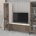 Витрина левая 1-дверная с ящиком и 5-ю белыми полками Harper Line варинант исполнения - 2 | Loft Concept в Брянске