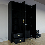 Большой шкаф с витриной Elsa Dreams Black варинант исполнения - 3 | Loft Concept в Брянске