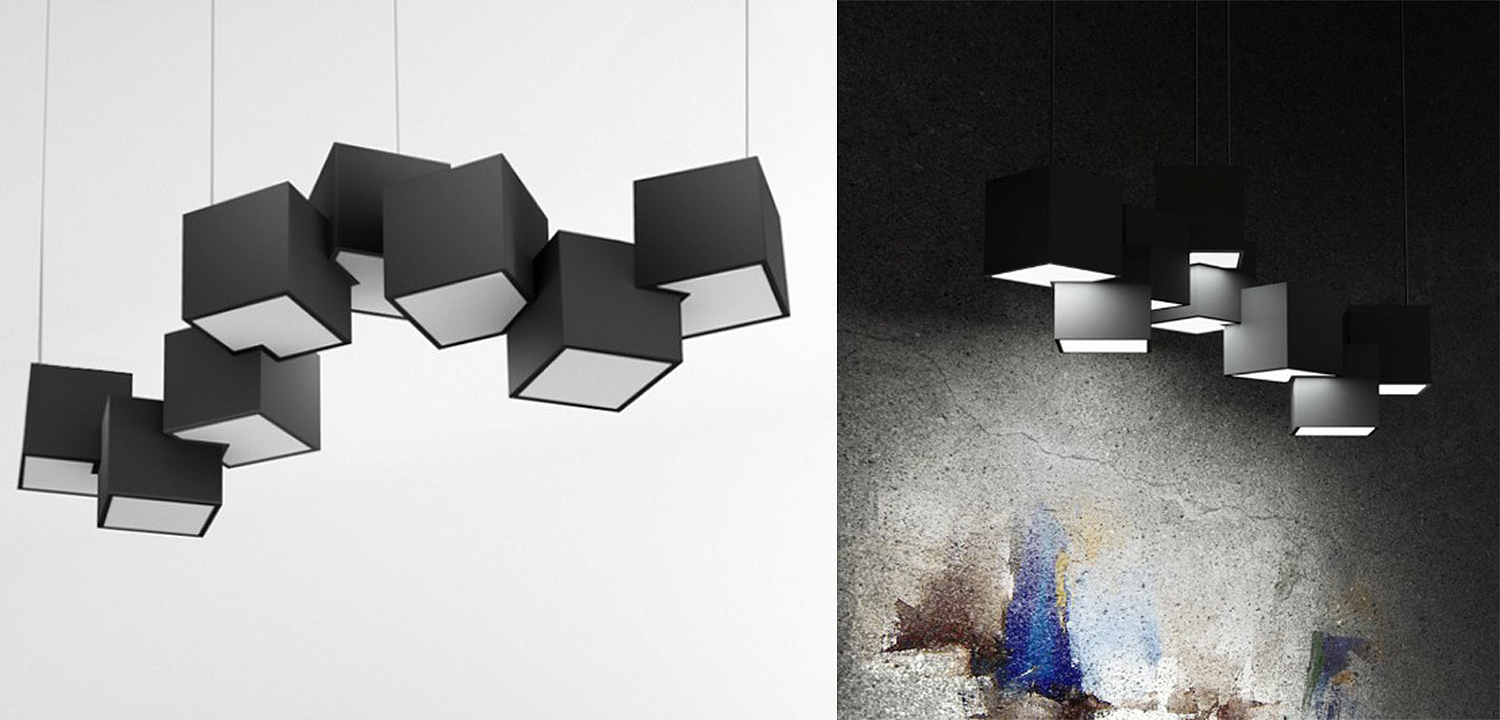 Дизайнерский светодиодный светильник Черный Eight Squares Lamp Дизайнерский светодиодный светильник Черный Eight Squares Lamp - Loft-Concept в Брянске