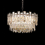 Круглая люстра с хрустальными подвесками на серебряном каркасе Gorgeous Crystal Light варинант исполнения - 8 | Loft Concept в Брянске