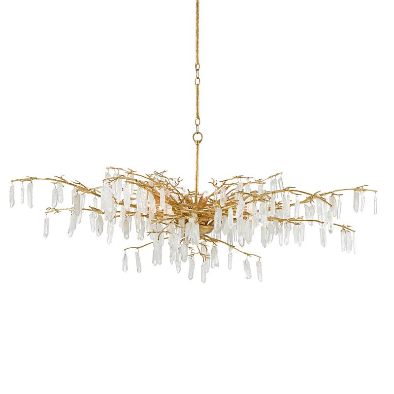 Люстра с каркасом в виде веток усыпанных кристаллами Branches with Crystals Золотой в Брянске | Loft Concept 