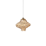 Подвесной светильник с плафоном из фактурного светло-янтарного стекла Light Ensemble варинант исполнения - 2 | Loft Concept в Брянске