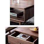 Кофейный стол из дерева с ящиком и нишей для хранения Coffee Walnut Table варинант исполнения - 4 | Loft Concept в Брянске