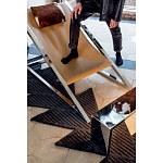 Дизайнерское кресло на металлическом каркасе с подставкой для ног Poltronova Mies Armchair варинант исполнения - 8 | Loft Concept в Брянске